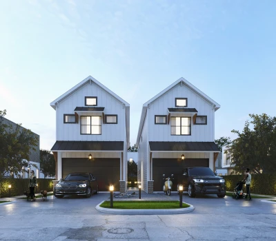 Contemporary Two Story Home Side by Side