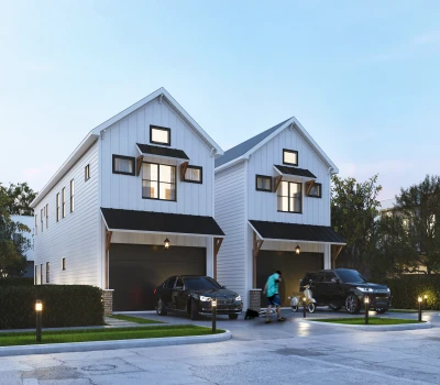 Contemporary Two Story Home Side by Side